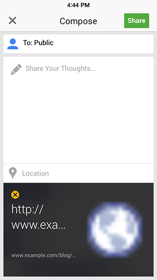 Share links from the web to the Google+ app with AddToAny