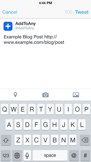 Share links from the web to the Twitter app with AddToAny